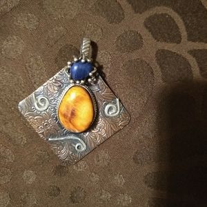 Orange and blue pendant